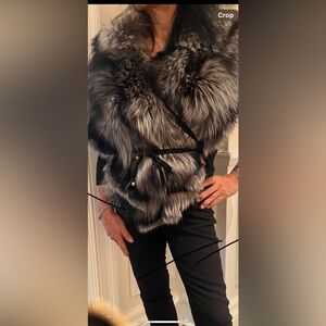 Lysa Lash fox stole in natural colours. Usher wears her brand !